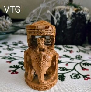 Vintage Indian Hand Carved Wooden miniature figurine